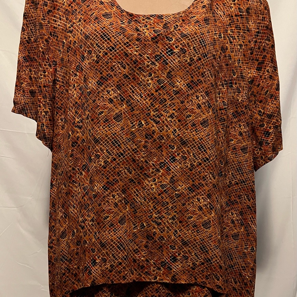 Lady Dorby Rust Brown Layered Short Sleeved Maxi Dress Size 20